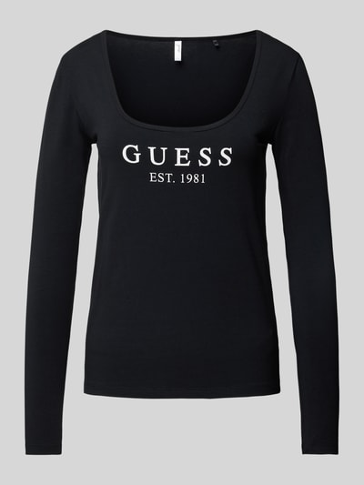 Guess Shirt met lange mouwen en labelprint, model 'CARRIE' Zwart - 2