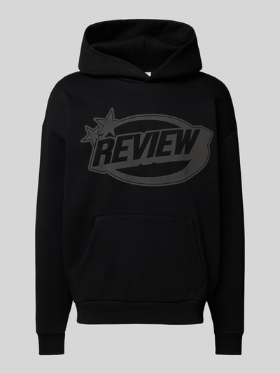 REVIEW Hoodie mit Label-Print Black 1