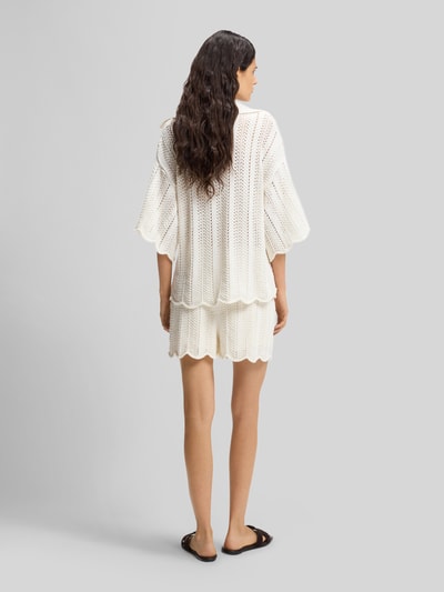 BOSS Orange Relaxed Fit Pullover mit Strickstruktur Offwhite 5