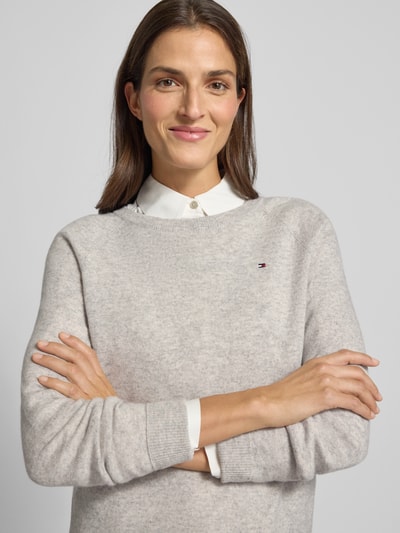 Tommy Hilfiger Regular fit gebreide pullover van een mix van wol en kasjmier Lichtgrijs - 3