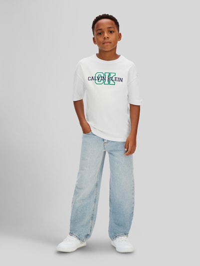 Calvin Klein Jeans regular fit T-shirt van puur katoen Wit - 1