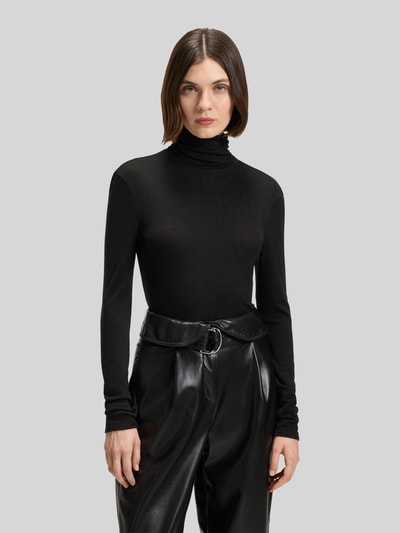 BOSS Orange Bluzka z długim rękawem o kroju slim fit z mieszanki lyocellu Czarny 4