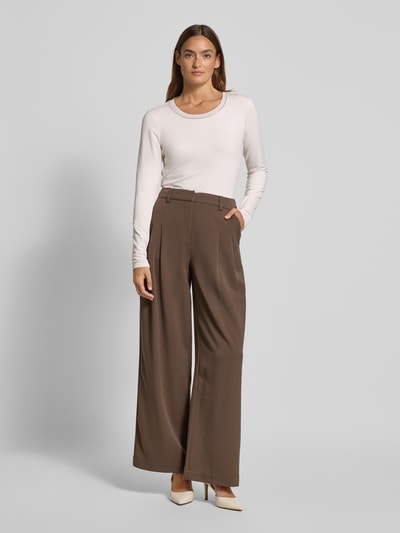 monari Longsleeve mit geripptem Rundhalsausschnitt Ecru 1