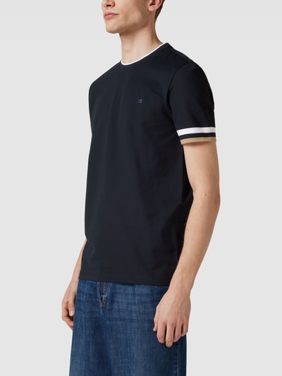Christian Berg Men T-Shirt mit Kontraststreifen Marineblau 4