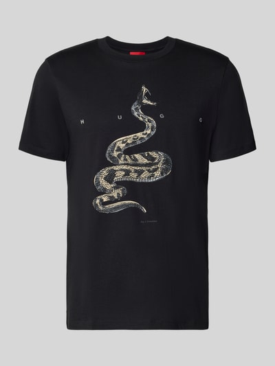 HUGO Regular Fit T-Shirt aus reiner Baumwolle Modell 'DISCORB' Black 2