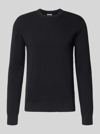 Lindbergh Sweter z dzianiny o kroju relaxed fit z okrągłym dekoltem Czarny 2