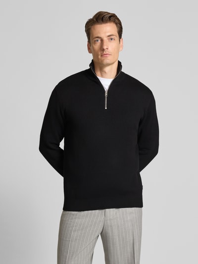 Jack & Jones Premium Schipperstrui met labeldetail, model 'MILANO' Zwart - 4