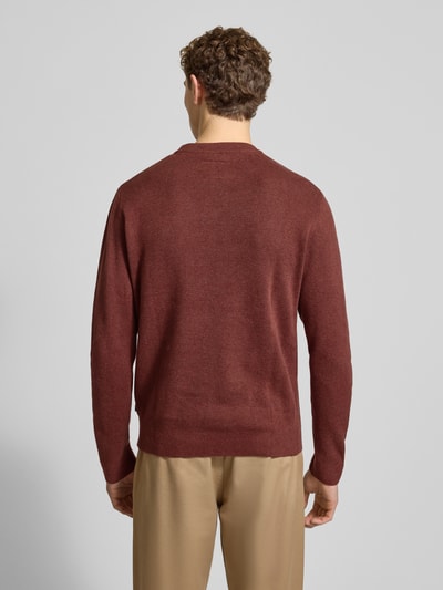 Jack & Jones Premium Gebreide pullover met ribboorden, model 'BLAMILANO' Roestrood - 5