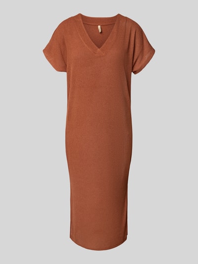 Soyaconcept Midi-jurk met V-hals, model 'Delia' Roestrood - 2