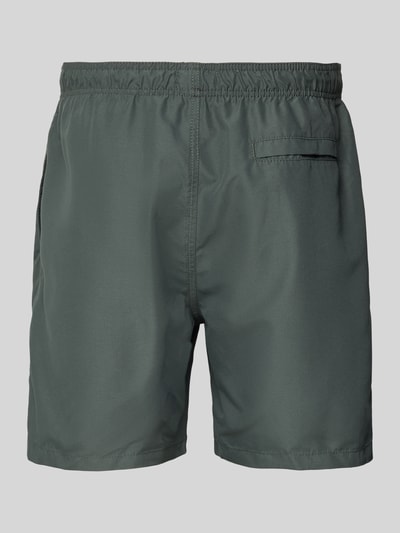 Shiwi Regular fit zwembroek met labelpatch, model 'Mike' Olijfgroen - 3