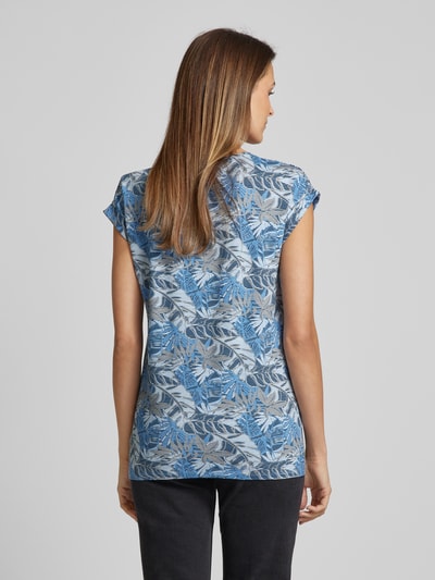 Soyaconcept T-shirt met all-over bloemenprint, model 'Galina' Lichtblauw - 5