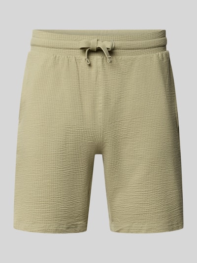 Produktfoto, Loose Fit Sweatshorts aus Bio-Baumwoll-Mix Modell 'KIAN' von Only & Sons, Optik: Unifarben, Materialverarbeitung: Piqué, elastischer Bundabschluss mit Tunnelzug, seitliche Eingrifftaschen, angedeutete Paspeltaschen, strukturierte Textur