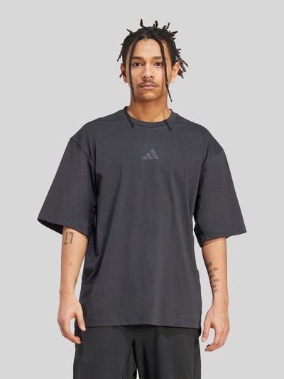 adidas Training Oversize Sport-T-Shirt aus Baumwoll-Mix mit Logo-Print Black 3