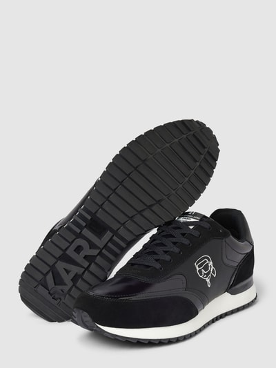 Karl Lagerfeld Leren sneakers met logo-applicatie Zwart - 4