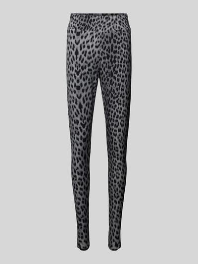 OH APRIL Leggings mit Animal-Print Modell 'Rita' Mittelgrau 1