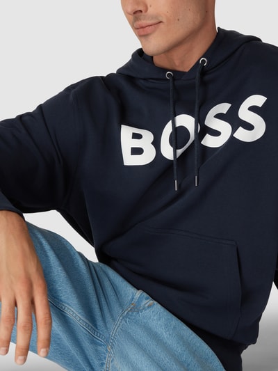 BOSS Orange Hoodie mit Label-Design Marine Melange 3
