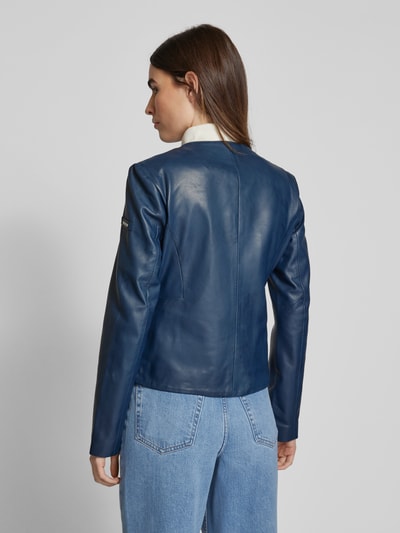 Cabrini Lederjacke mit Paspeltaschen Blau 5