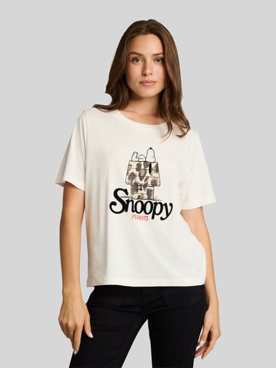 Tom Tailor Loose Fit T-Shirt aus reiner Baumwolle mit Peanuts-Print Offwhite 4