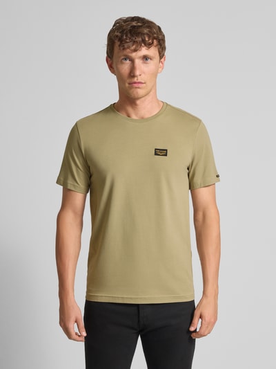 PME Legend T-shirt z detalem z logo model ‘GUYVER’ Khaki 4