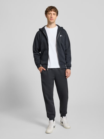 Nike Sweatjacke mit Label-Stitching und Känguru-Tasche Black 1