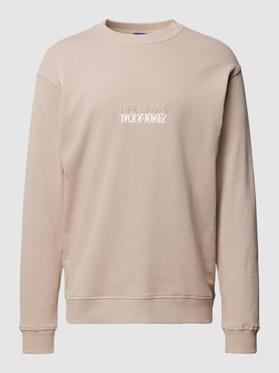 Jack & Jones Sweatshirt met ronde hals, model 'SHADOW' Beige - 2