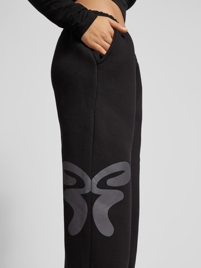 FELICIOUS Oversized Sweatpants mit Label-Print Black 3