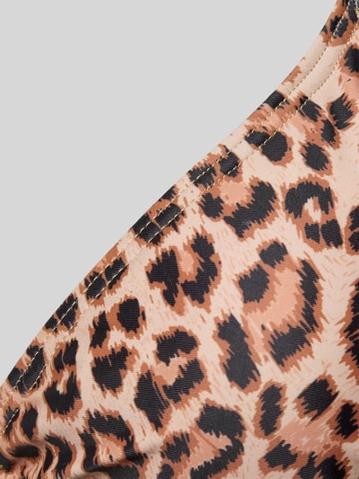 Pieces Regular fit bikinitop met all-over motief, model 'BAOMI' Lichtbruin - 2