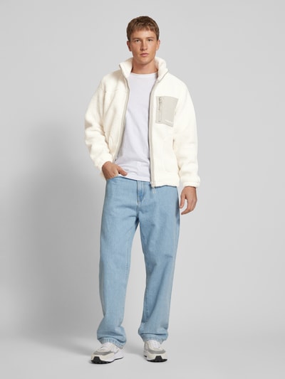 Jack & Jones Teddyfell-Jacke mit Label-Print Modell 'VESTERBRO' Offwhite 1