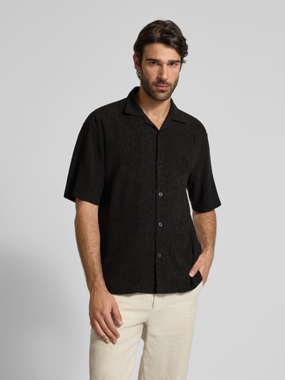 JAKE*S STUDIO MEN Regular Fit Freizeithemd mit Reverskragen Black 4