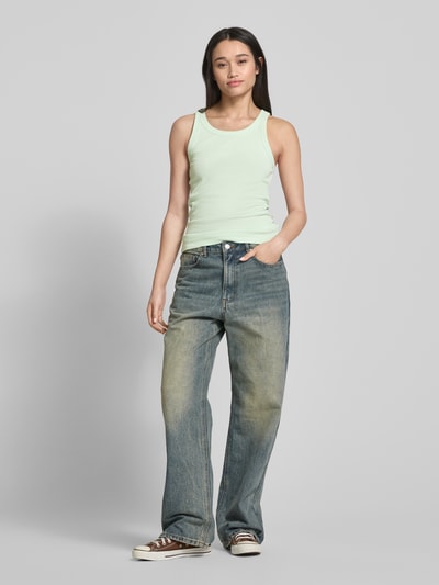 Marc O'Polo Denim Tanktop met ribboorden Lichtgroen - 1