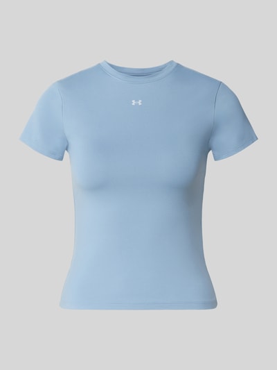Produktfoto, hellblaues Regular Fit Sport-T-Shirt mit Logo-Print von Under Armour, glatte Oberfläche, Damen Sport-T-Shirt von Under Armour