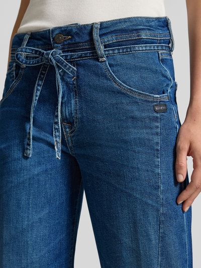 Gang Jeansy o luźnym kroju z wiązanym paskiem model ‘CLAIRE’ Ciemnoniebieski 3