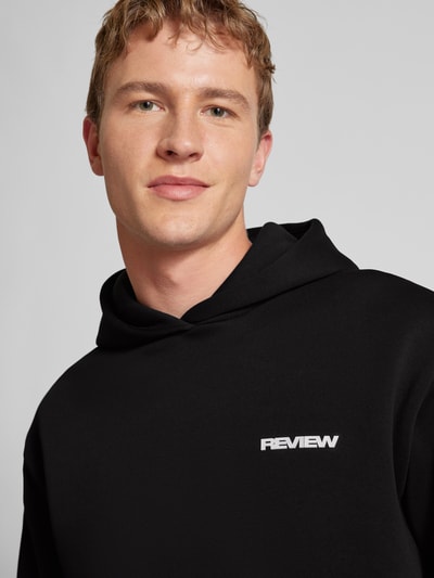 REVIEW Hoodie mit Label-Print Black 3
