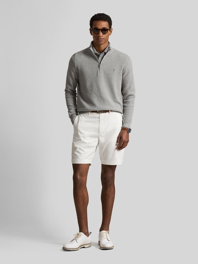 Polo Ralph Lauren Regular Fit Troyer aus Baumwoll-Mix mit Logo-Stitching Hellgrau Melange 1