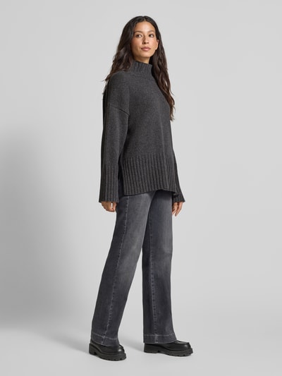 Barbour Sweter z dzianiny o kroju comfort fit z mieszanki bawełny i wełny model ‘SERENA’ Ciemnoszary melanż 1