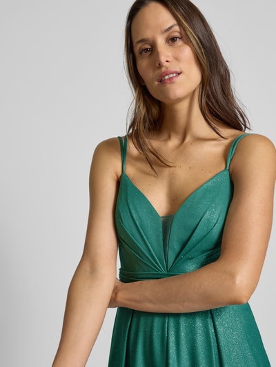 Jake*s Cocktail Abendkleid mit tiefem V-Ausschnitt Gruen Melange 3