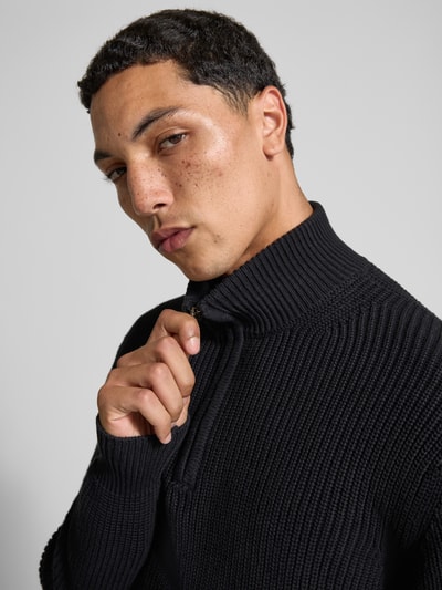 Replay Gebreide pulllover met opstaande kraag en ritssluiting Zwart - 3