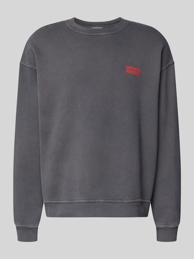 American Vintage Sweatshirt mit Label-Stitching Modell 'PLIZZY' Mittelgrau 2