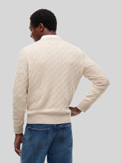 Tommy Hilfiger Regular Fit Pullover aus reiner Schafswolle Offwhite 5