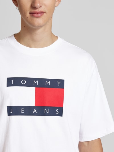 Tommy Jeans T-Shirt mit Label-Print Modell 'SKATE' Weiss 3