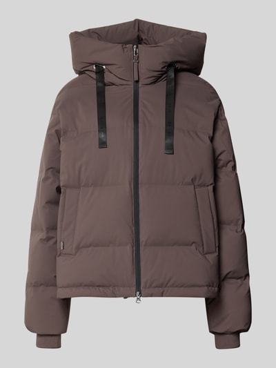 Produktfoto, Jacke in Stepp-Optik mit Reißverschluss Modell 'Jilly Hope' von MOS MOSH in Braun, Kapuze mit Tunnelzug, Steppstruktur, Regular Fit