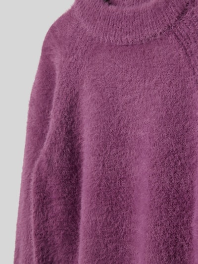 Tom Tailor Regular Fit Strickpullover mit Viskose und flauschiger Qualität Purple 2