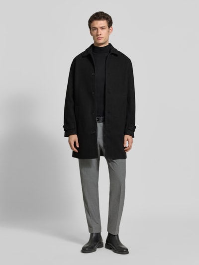 Casual Friday Regular Fit Mantel mit Knopfleiste Modell 'HERSNAP' Black 1