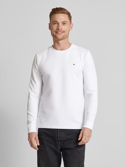 Christian Berg Men Longsleeve mit Label-Stitching Weiss 4