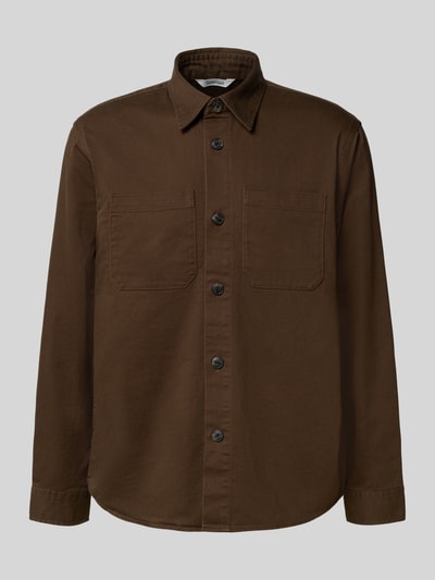 SELECTED HOMME Regular Fit Hemdjacke aus reiner Baumwolle Modell TRAVIS' Schoko 2