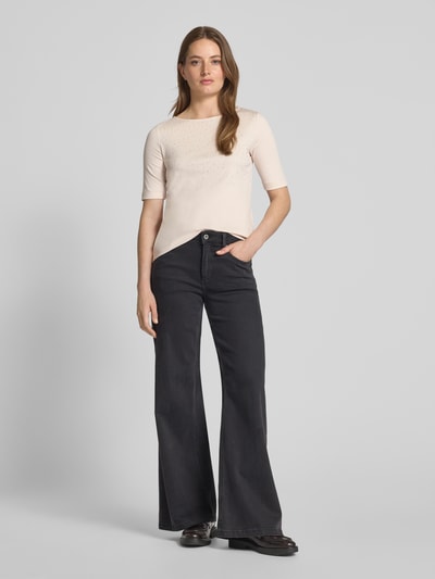 Christian Berg Woman T-shirt met siersteentjes en ronde hals Ecru - 1