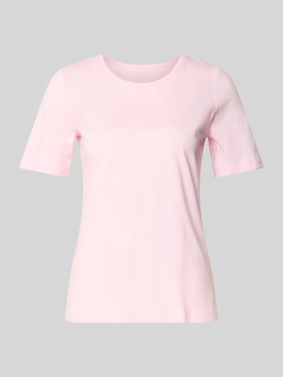 Produktfoto, T-Shirt mit Rundhalsausschnitt von Christian Berg Woman in zartem Rosa, glatte Baumwollstruktur, Regular Fit, halber Arm