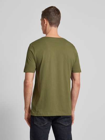 Fynch-Hatton T-Shirt mit V-Ausschnitt Khaki Melange 5