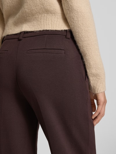 Christian Berg Woman Wide Leg Stoffhose mit Paspeltaschen am Gesäß Dunkelbraun 3