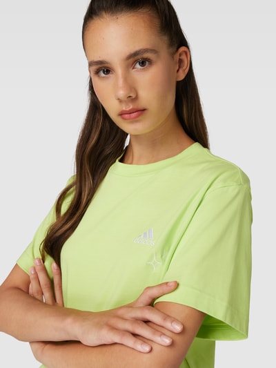 ADIDAS SPORTSWEAR Kort T-shirt met labelstitching Zwart - 3